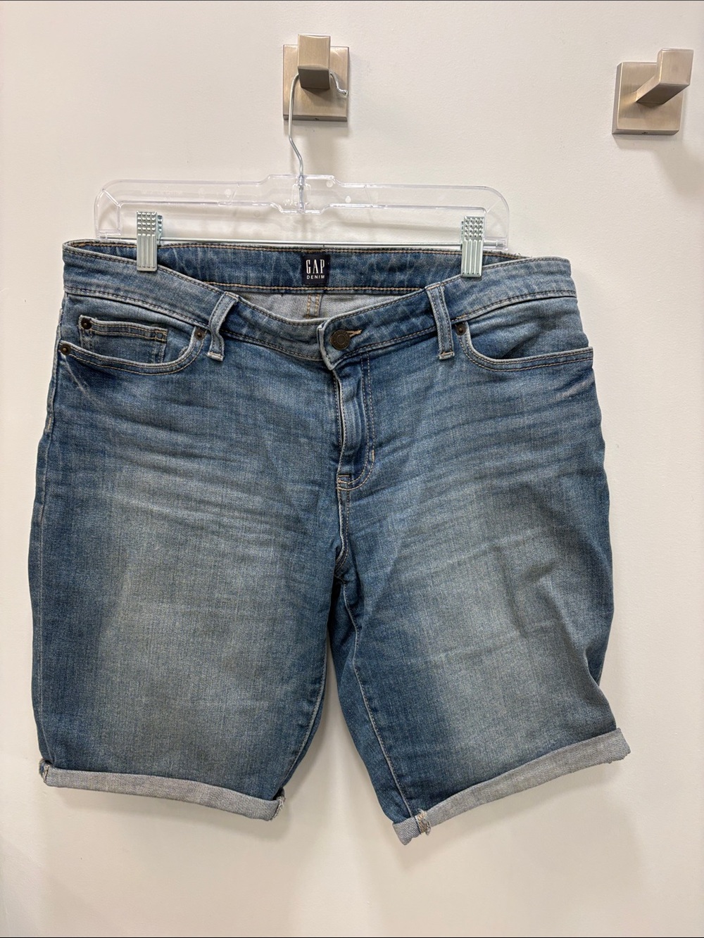 GAP Light Blue Rolled-Hem Denim Shorts